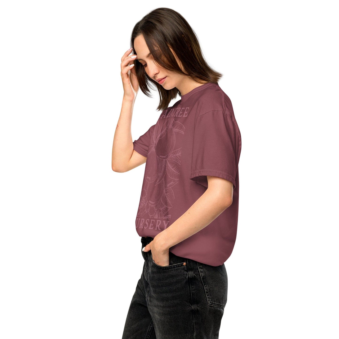 Apple Print Unisex T-Shirt In Mauve