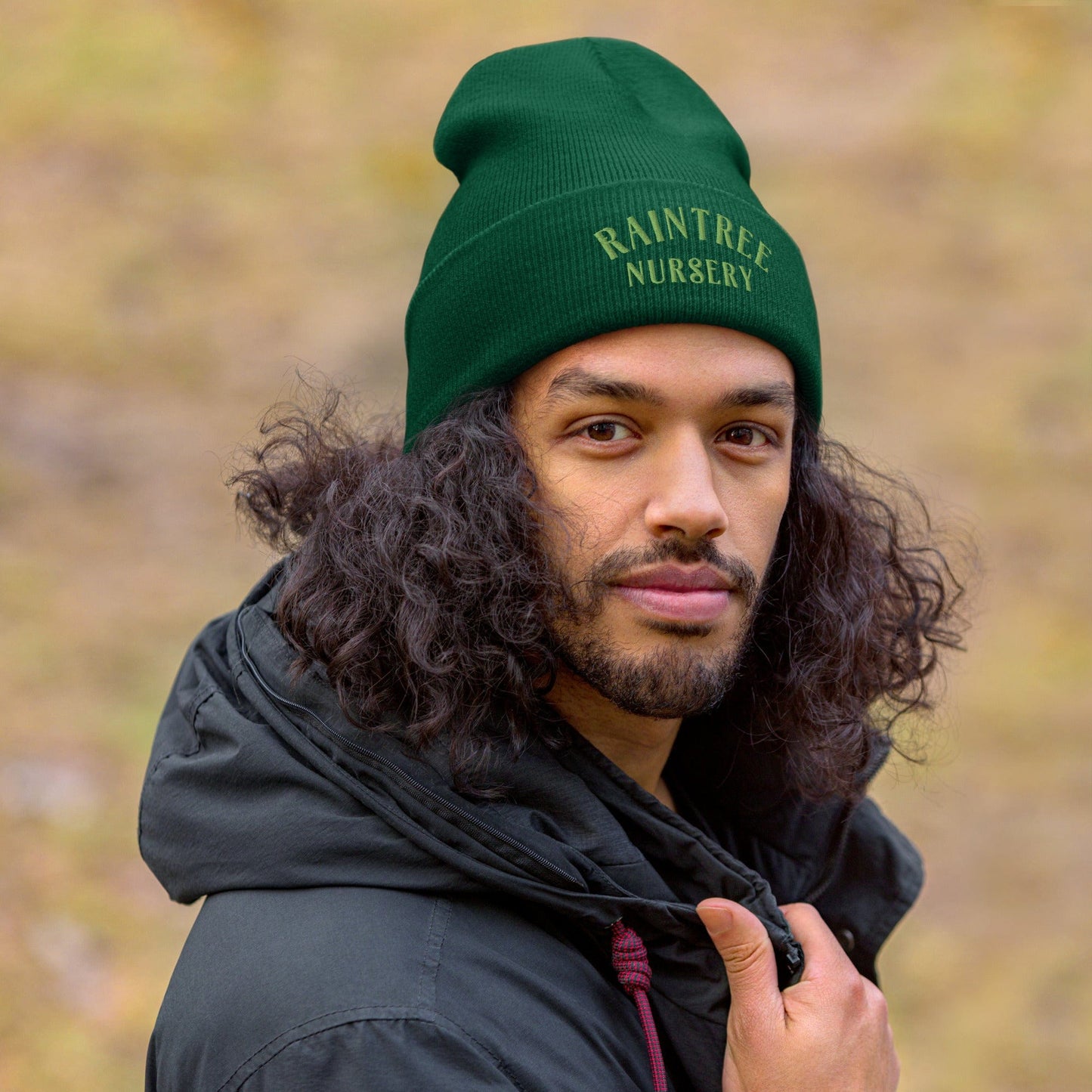  Ribbed Beanie In Green